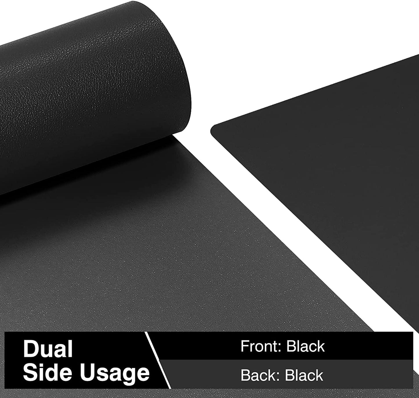 Dual Sided Desk Pad, 36”X17” PU Leather Desk Mat, Waterproof Desk Blotter Protector Mouse Pad (Black)