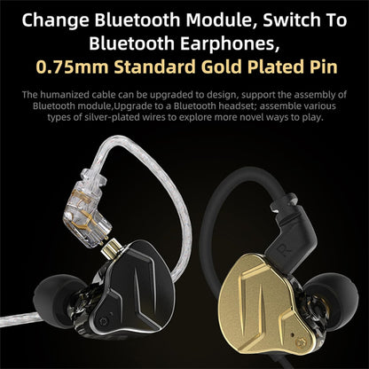 KZ ZSN Pro X in Ear Buds Earphones  Hybrid Dynamic Driver Balanced Armature Earbuds Headphones Dual Driver 1DD 1BA Deep Bass Stereo Sound Ergonomic Comfortable Earphones(Without Mic, Golden)