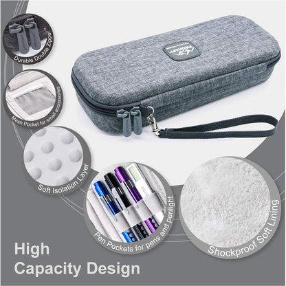 Hard Stethoscope Case, Large Stethoscope Carrying Case with ID Slot, Compatible with 3M Littmann/Adc/Omron/Mdf Stethoscope Includes Mesh Pocket for Nurse Accessories (Volcanic Grey)