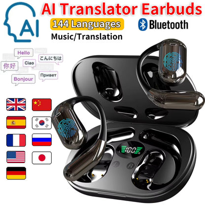 144 Languages Real-Time Translator Earbuds 3 in 1 Translation Earphones Noise Reduction Waterproof Business AI Translator Earbud